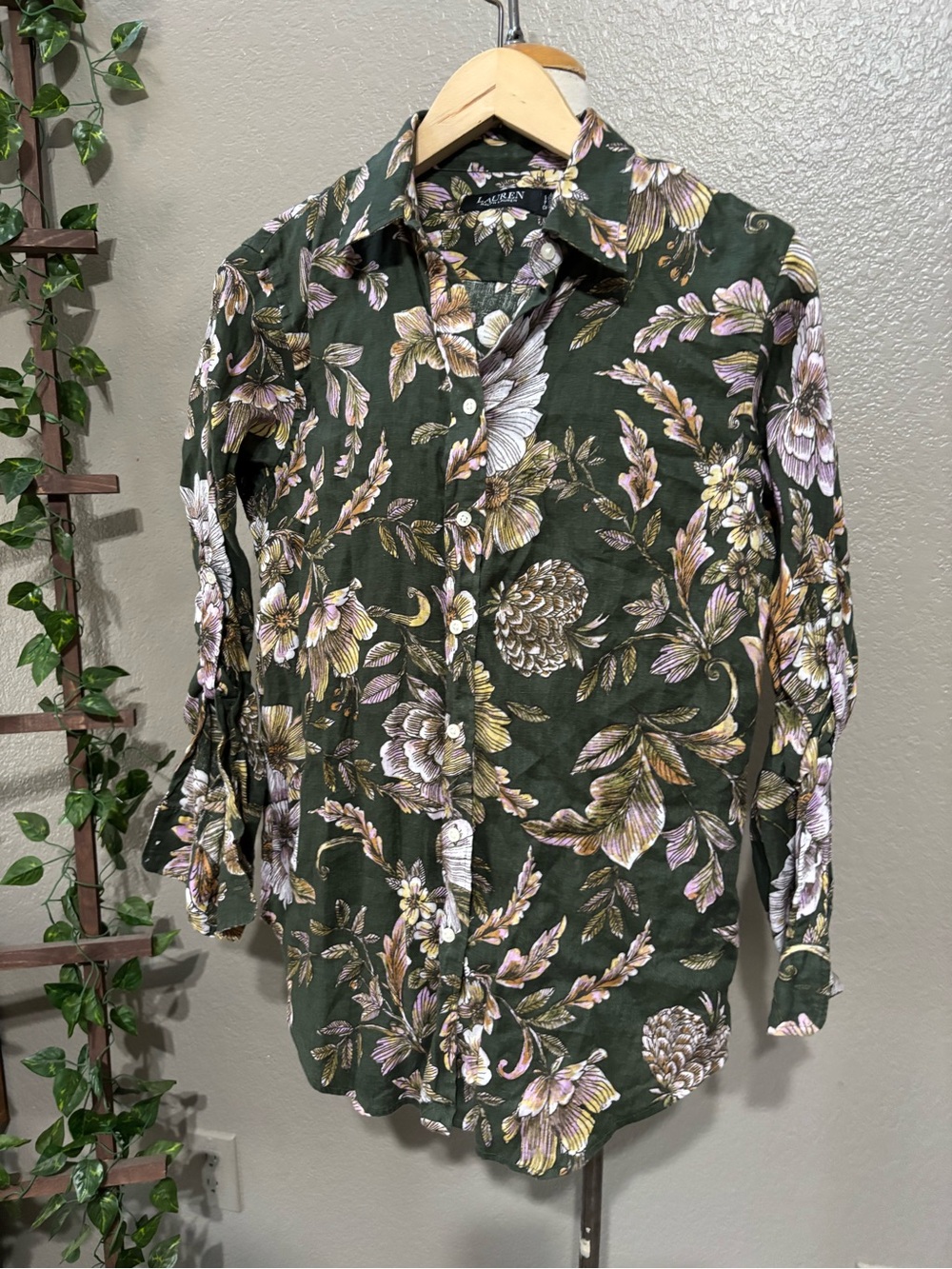 ▪️Ralph Lauren Relaxed Fit Floral Linen Shirt Sz S - Picture 6 of 12